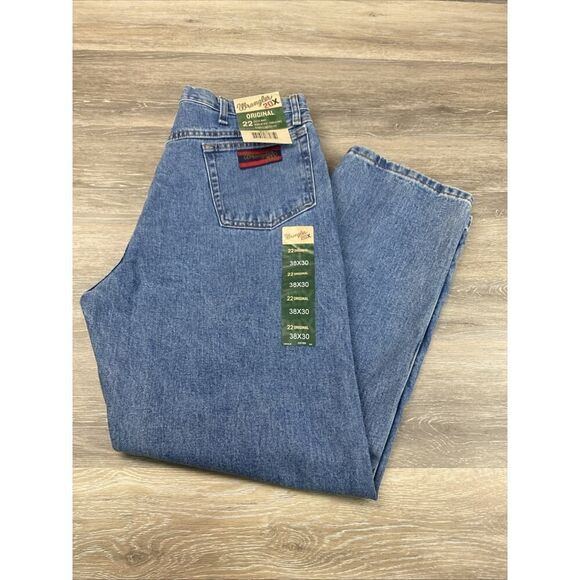 Wrangler 20X Original 22 Mens Jeans Size 38X30 Medium Blue Rodeo Cowboy Jeans - Picture 1 of 10